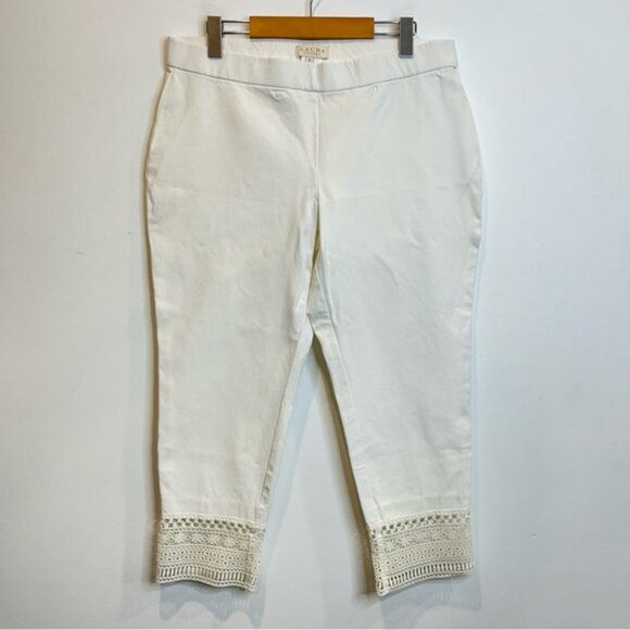 Laura Lace Detail Pull-On Pants Ivory - Picture 5 of 9